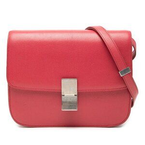 Celine Classic Box Medium Red Leather